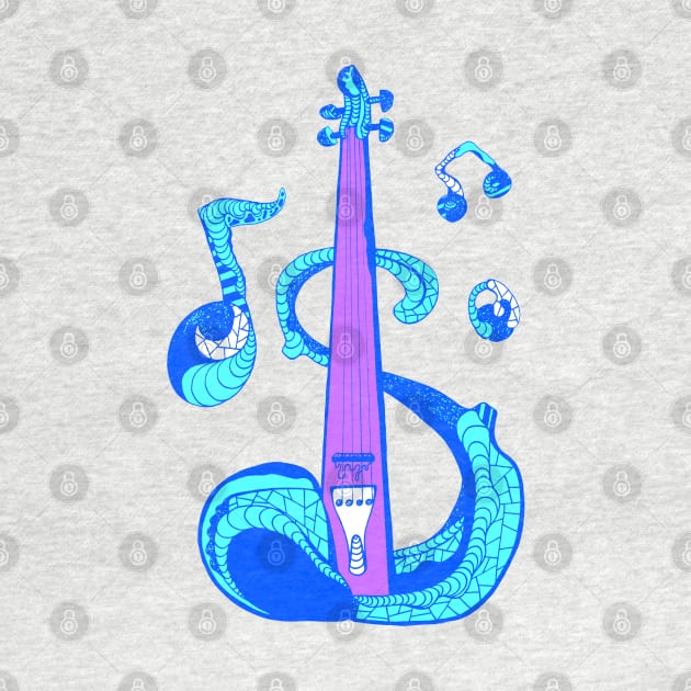 Neon Blue String Violin by kenallouis